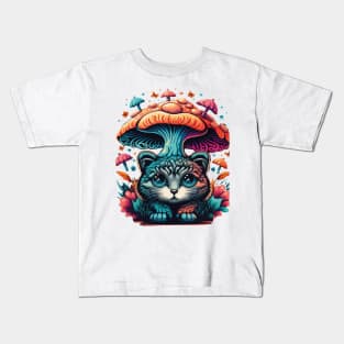 Show Your Style with Cats and Mushroom Kids T-Shirt